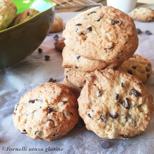 Cookies senza glutine con gocce di cioccolato